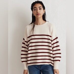 Madewell women’s Conway pullover striped size large